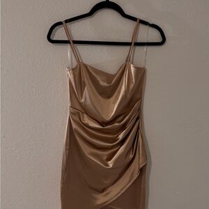 Chic Asymmetrical Rose Gold Dress